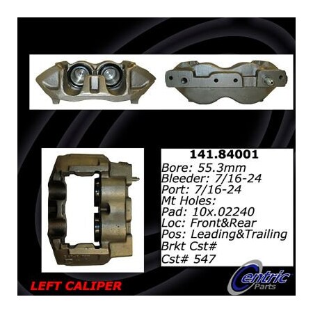 Centric Semi-Loaded Brake Caliper, Parts, 141.84001 141.84001